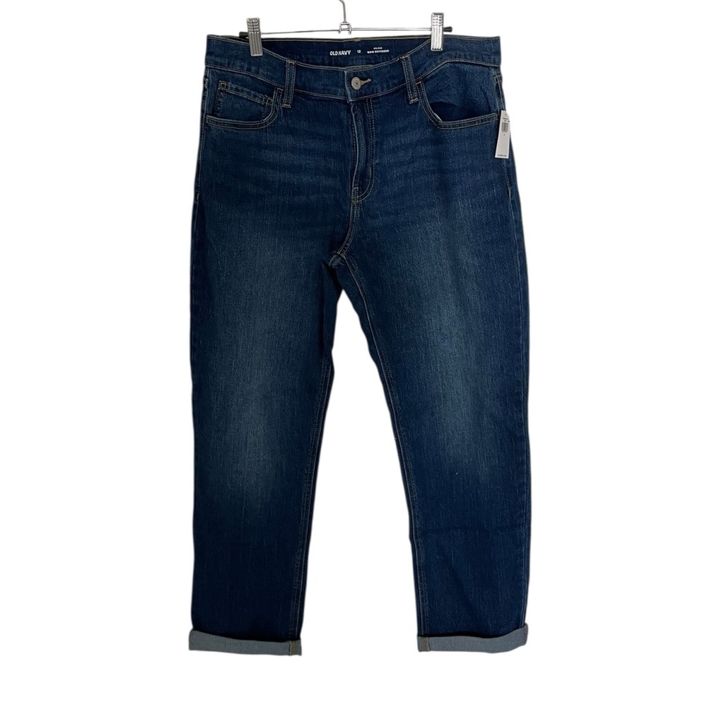 Old Navy Dark Blue Slim Jeans Mid-Rise WOW Boyfriend 12 NWT